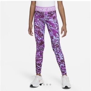 Nike Pro Dri-FIT Girls Legging XL Purple Full Length/Long Stretch NWT